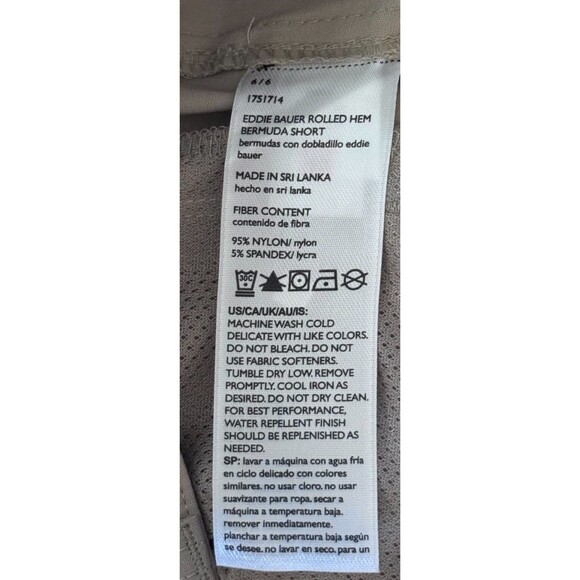 Eddie Bauer Womens Size 6 Brown Shorts Roll Hem Bermuda Lightweight Adjustable - Picture 11 of 11